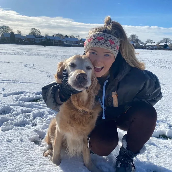 Lucy and Barnaby in the snow